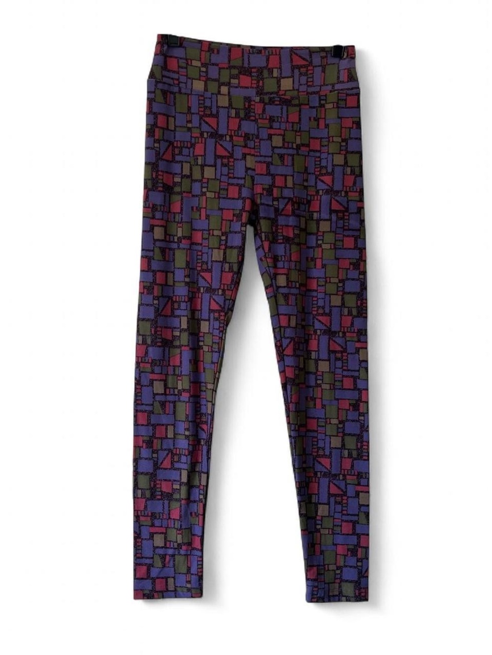 LuLaRoe OS Leggings Retired Rare Stained Glass Abstract Geometric Mosaic NWOT